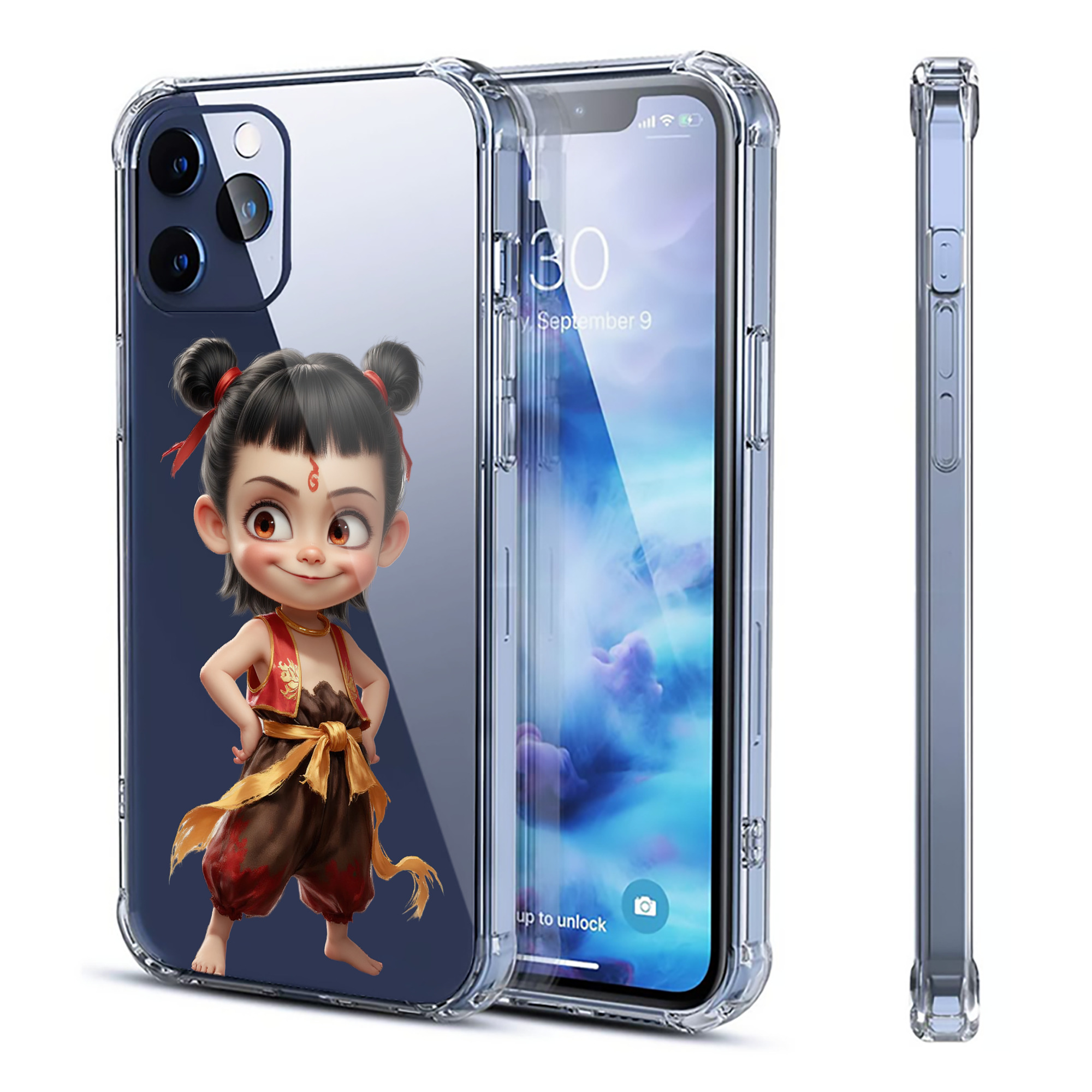 （画像用） Ne Zha 2 ナタ 魔童の大暴れ 【iPhone 12シリーズ対応】透明スマホケース（クリアソフトケース）